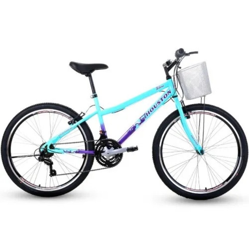 Bicicleta Houston Aro 24 Wind Feminina Azul Turquesa