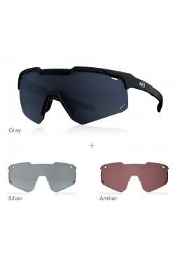 Óculos HB Shield Evo M + Lentes Extras Gray Silver Amber 