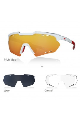 Óculos HB Shield Compact R + Lentes Extras Red Gray Cristal